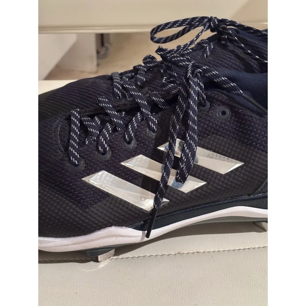 Adidas Adizero Afterburner 7 Baseball Cleats Navy Silver Metal Spikes Men 17